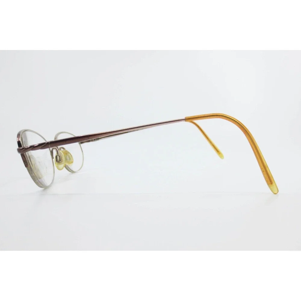 Charmant CH10803 Pure Titanium Eyeglasses Bronze Oval Semi Rimless Frames